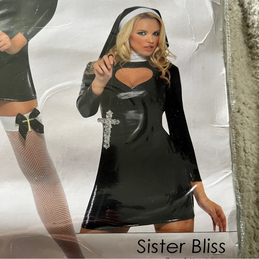 Smiffy’s Sexy Fever Sister Bliss Nun Costume Dress & Headpiece NOS Women’s 10-12